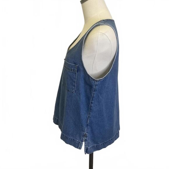 Brand New Universal Thread Women's Size Small Medium Wash Denim Sleeveless Top - Picture 5 of 10